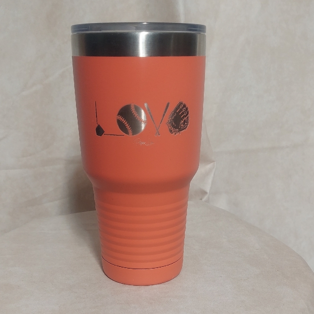 Piper Lou / Polar Camel 30 oz Baseball / Softball Love Tumbler EUC